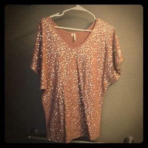 Sparkly Dusty Pink Sequin Shirt